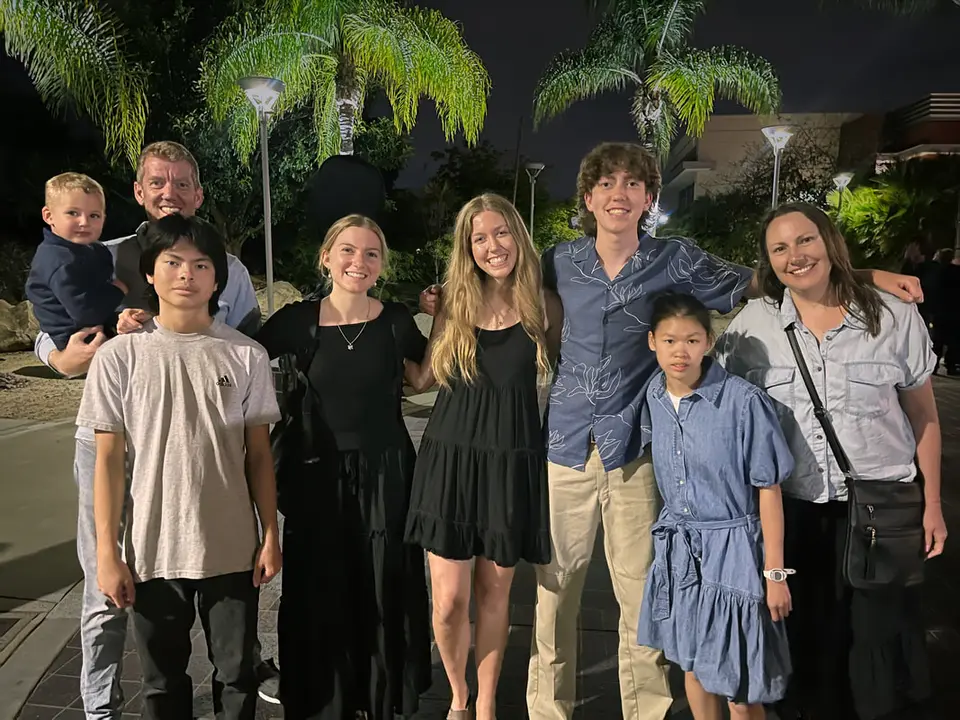 Elder John Ellett with his wife and their children