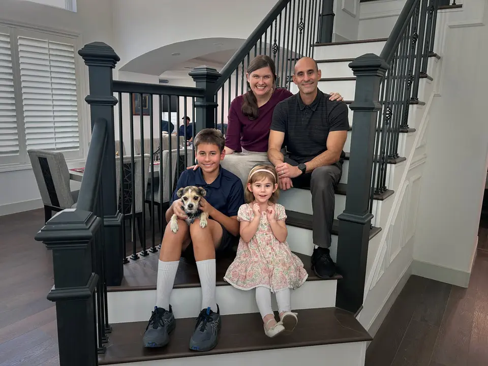 Elder Nicholas Ortega with his wife Christy and their children